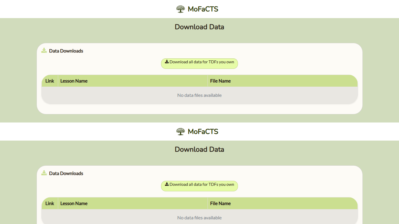 Data Download page