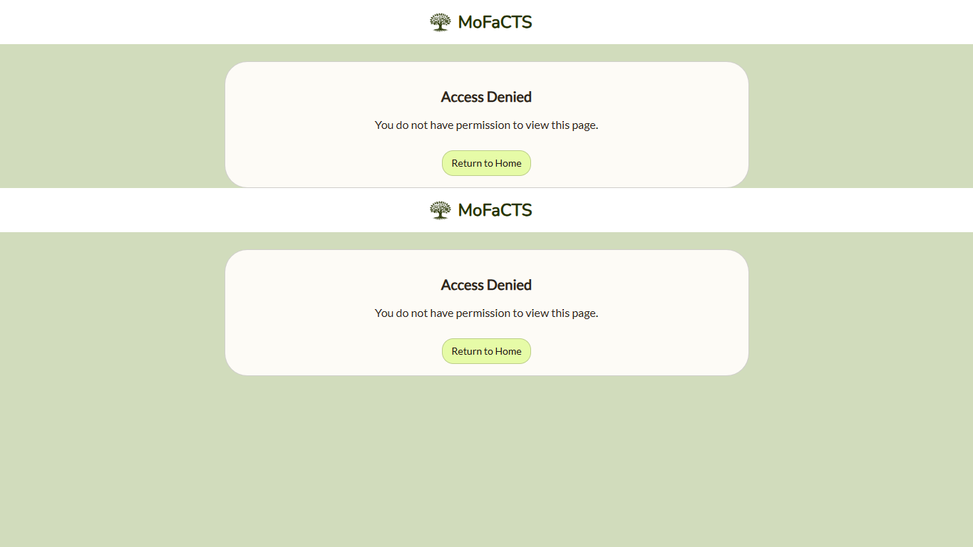 Access denied page